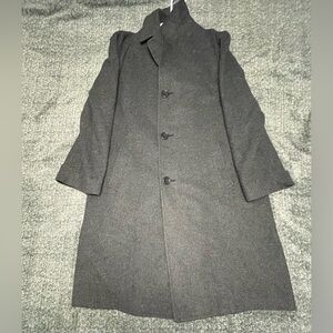 Hart Schaffner Marx Charcoal Trench Coat, HVM Nebraska Clothing Company Donwtown